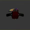 3D Cartoon Character Model Wearing Dark Long Coat Sunglasses And Badges