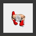 White Hair Boxer Figure With Red Gloves White Shorts IPPO Red Socks On White Base