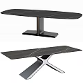 Modern Dining Table With Black Marble Top Natural Veins And Stylish Metal Base