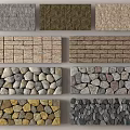 Natural Stone And Wood Wall Panel Textures With Various Decorative Types And Colors