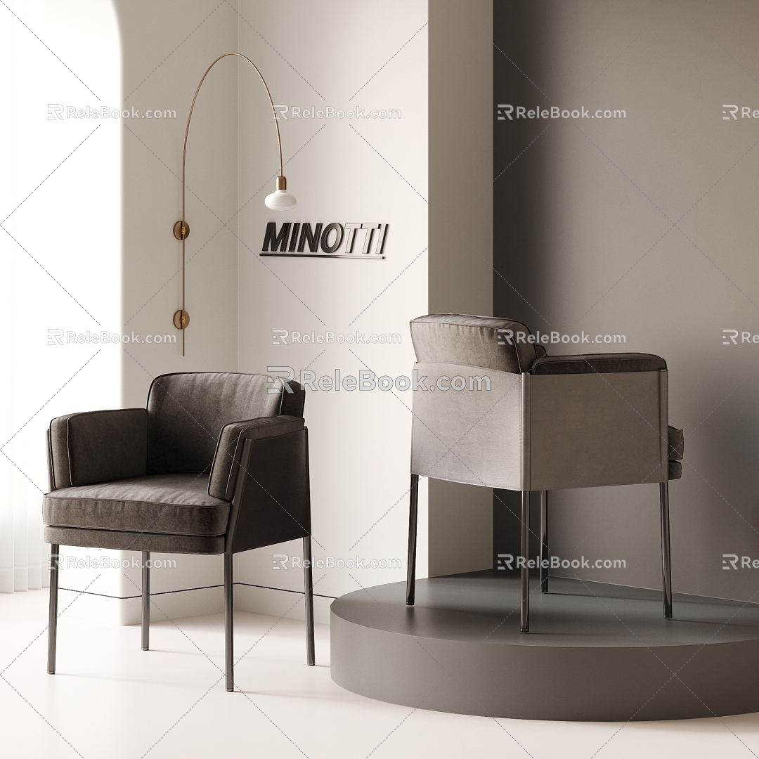 Dining Chair Single Chair Leisure Chair 3d model