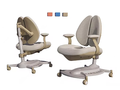 Ergonomic Single Chair With Comfortable Design Adjustable Armrests Wheels And Color Options 3d model