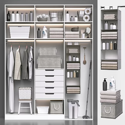 Bathroom Accessories Storage With Modern Shelves Towels Toiletries And Organizers 3d model