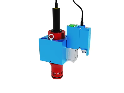 Industrial Equipment With Blue Red Components And Cables 3d model