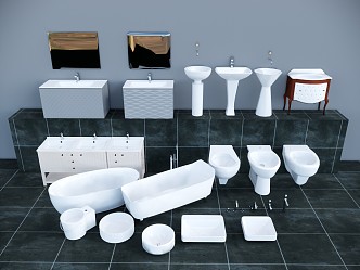 Modern wash basin toilet basin 3d model