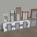 Various Modern Elevator Door Designs With Different Colors And Styles For Interior Spaces 3d model