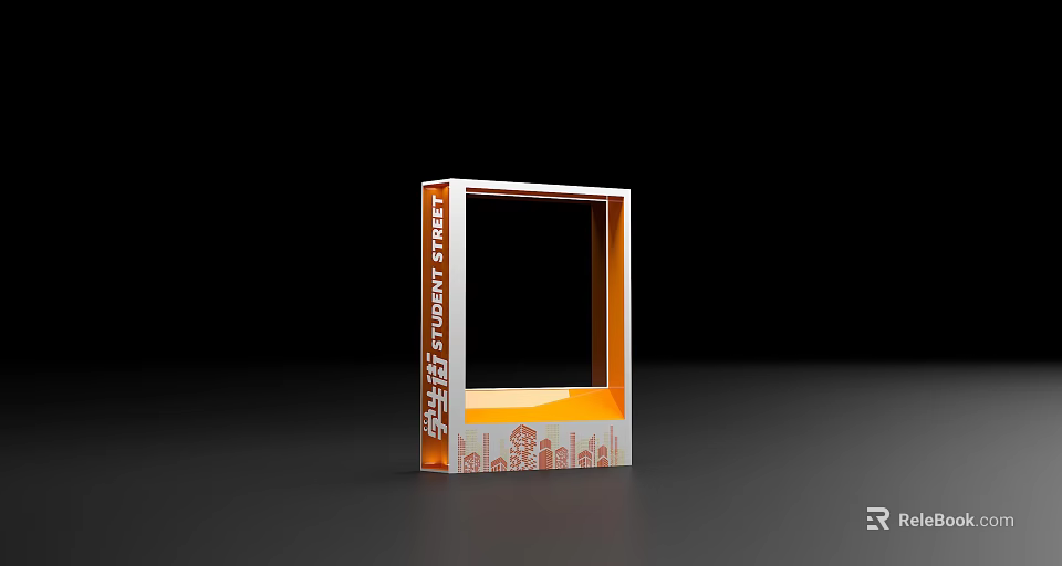 Modern Commercial Equipment Frame With Orange White Design And Minimalist Style 3d model 