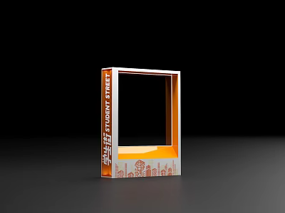 Modern Commercial Equipment Frame With Orange White Design And Minimalist Style 3d model