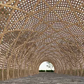 Modern Gallery Frame Landscape Gallery Frame Curved Gallery Frame Landscape Structure Bamboo Art Structure Bamboo Art Gallery Frame 3d model