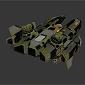 Futuristic Sci Fi Spaceship With Metallic Exterior Neon Blue Accents And Detailed Engine Parts