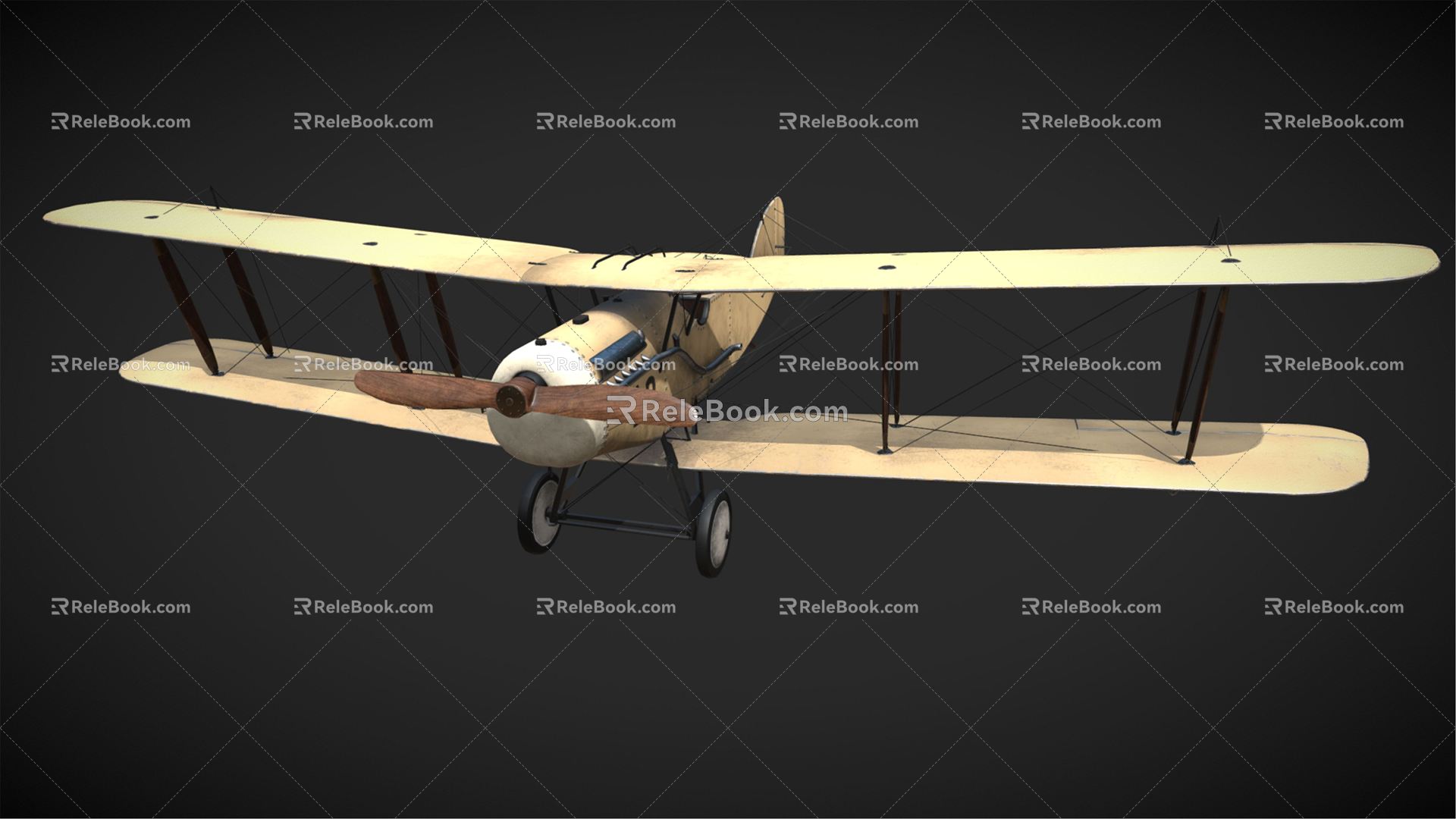 Modern aircraft biplane 3d model