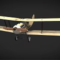 Vintage Biplane Airliner Model Featuring Dual Wings and Wooden Propeller