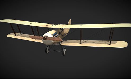 Modern aircraft biplane 3d model