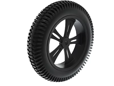 Black Tire With Stylish Wheel Hub Design 3d model