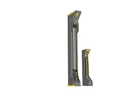 Modern Architectural Columns With Gray Yellow Design And Decorative Details 3d model