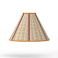Modern Woven Texture Wall Lamp With Beige Red Stripes And Brown Edges