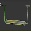 Hanging Electric Heater With Glowing Yellow Heating Tube And Metal Brackets