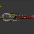 3D Rendered Space Exploration Spaceship With Circular Ring Structure And Multi Colored Modules