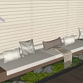 Cozy Bay Window Seat With White Cushion Pillows Throw Blanket And Moss Garden