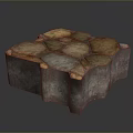 Wooden Stone Decorative Structure With Hexagonal Square Tiles And Natural Texture 3d model