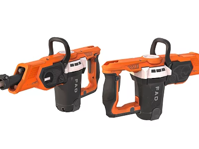 Orange And Black Electric Hammers With Black Handles And White Components 3d model