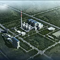 Aerial View Of Large Scale Industrial Factory With Multiple Buildings Roads And Greenery