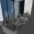 Modern Lounge Table and Chair Set with Pink Chairs Checkerboard Pattern White Tables Gold Legs