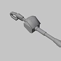 Sturdy Red Gray Weapon With Yellow Warning Triangle And Long Handle Design