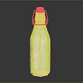 Clear Glass Milk Bottle With Red Cap And Metal Clasp Design For Daily Use