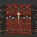 Red Vintage Treasure Chest With Ornate Metal Clasps Brass Lock And Shiny Surface