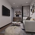 Modern Open Living And Dining Room Interior With Wooden Flooring Dining Table Sofa Pendant Lights