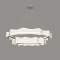 Minimalist Modern Chandelier With Circular White Shade And Metal Hanging Frame
