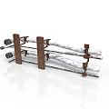 Durable Industrial Metal Support Frame With Brown Brackets And White Pipes