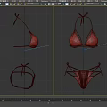 Purple Bikini Swimwear Design With Triangle Top And Strappy Tie Details