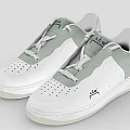 White And Gray Casual Sneakers With Lace Up Design And Brand Logo Details
