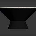 Modern Round Dining Table With White Marble Tabletop And Black Base
