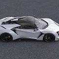 White Hypercar With Sleek Aerodynamic Design Black Roof And Striking Front Lights