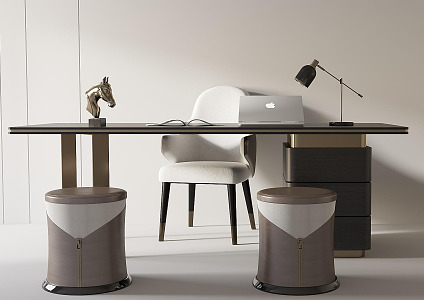 Modern desk and chair table and chair combination 3d model