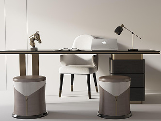 Modern desk and chair table and chair combination 3d model