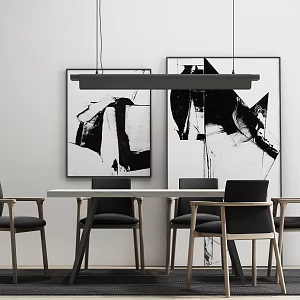 Nordic Dining Table and Chair Combination Table and Chair Combination 3d model