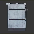 Vintage Old White Oven With Stove Top Control Knobs Oven Door And Drawer