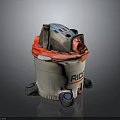 RIDGID White Bucket With Red Edge Top Tools And Black Wheels Storage Unit