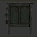 Vintage Green Wooden Desk Featuring Multiple Drawers And Classic Design