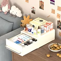 White Home Cabinet With Open Drawer Storing Medicine Supplies And Bottles