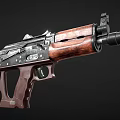 Military Style Tactical Rifle With Wooden Grip And Metal Barrel Structure