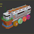 Orange and White Space Exploration Rover Featuring Large Wheels and Antenna for Planetary Missions