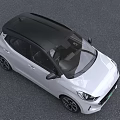 White Hyundai New Energy Compact Car With Black Roof And LED Headlights