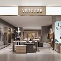 VRTCaze Clothing Store Modern Interior With Mannequins Shelves And Clothing Displays