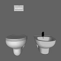 Modern Wall Mounted Ceramic Toilet With Bidet And Flush Plate Design
