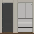 Modern Double Door Refrigerator Freezer Units With Silver And White Drawer Design